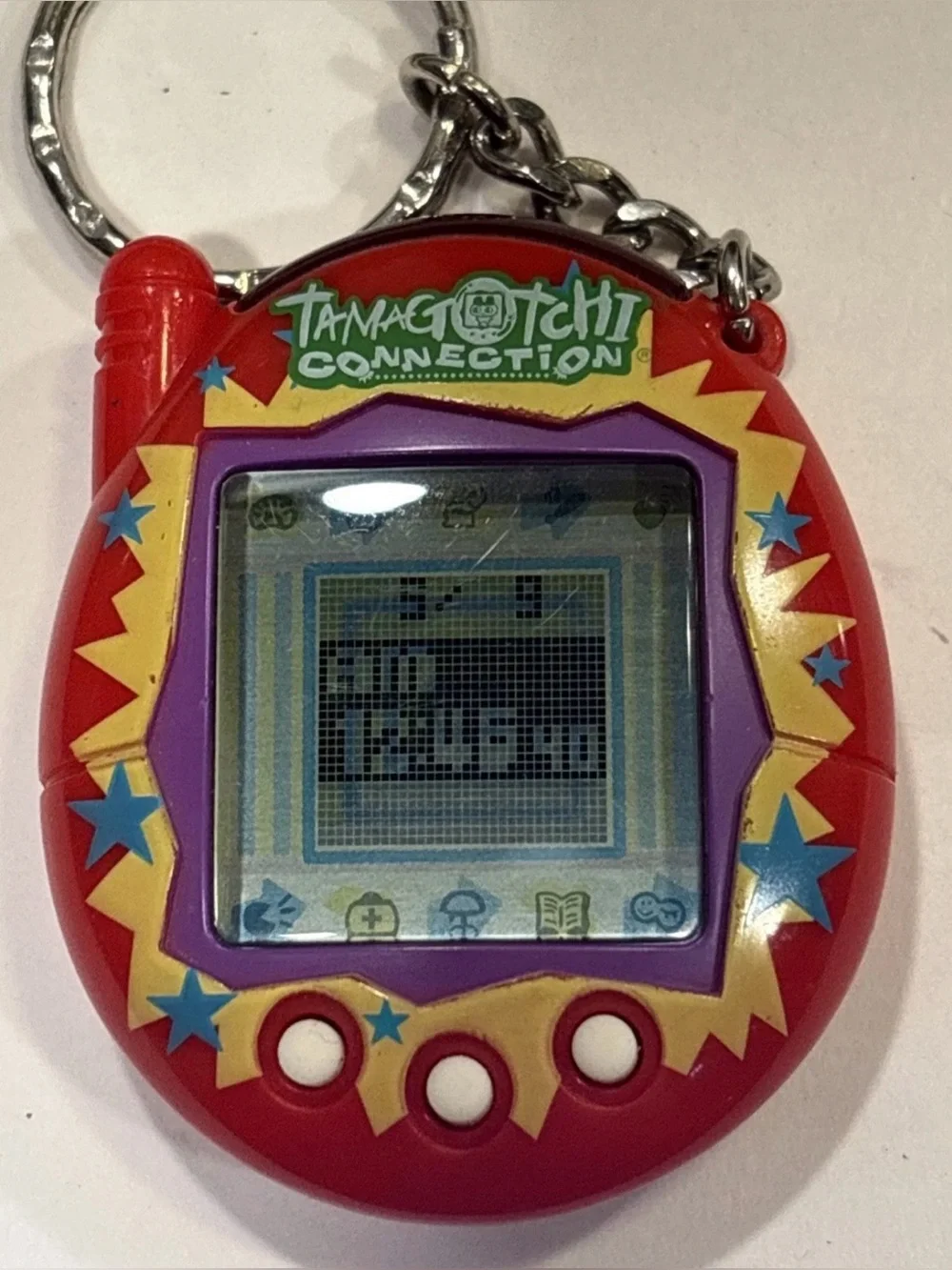 2004 BANDAI TAMAGOTCHI Connection v3 Red with Yellow Blue Stars | Tested Works